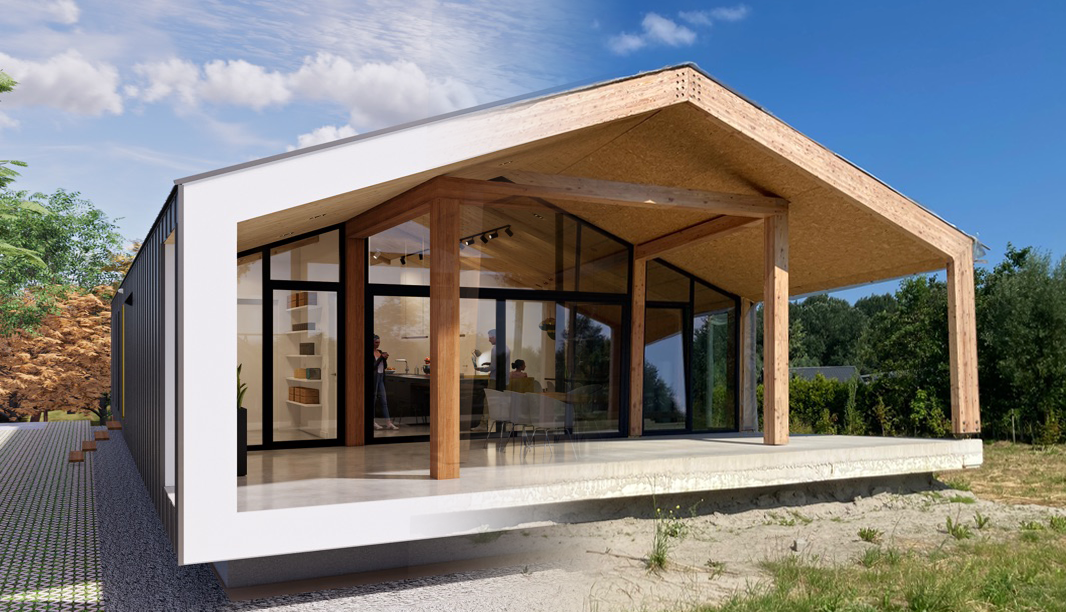 Render and actual build of the house